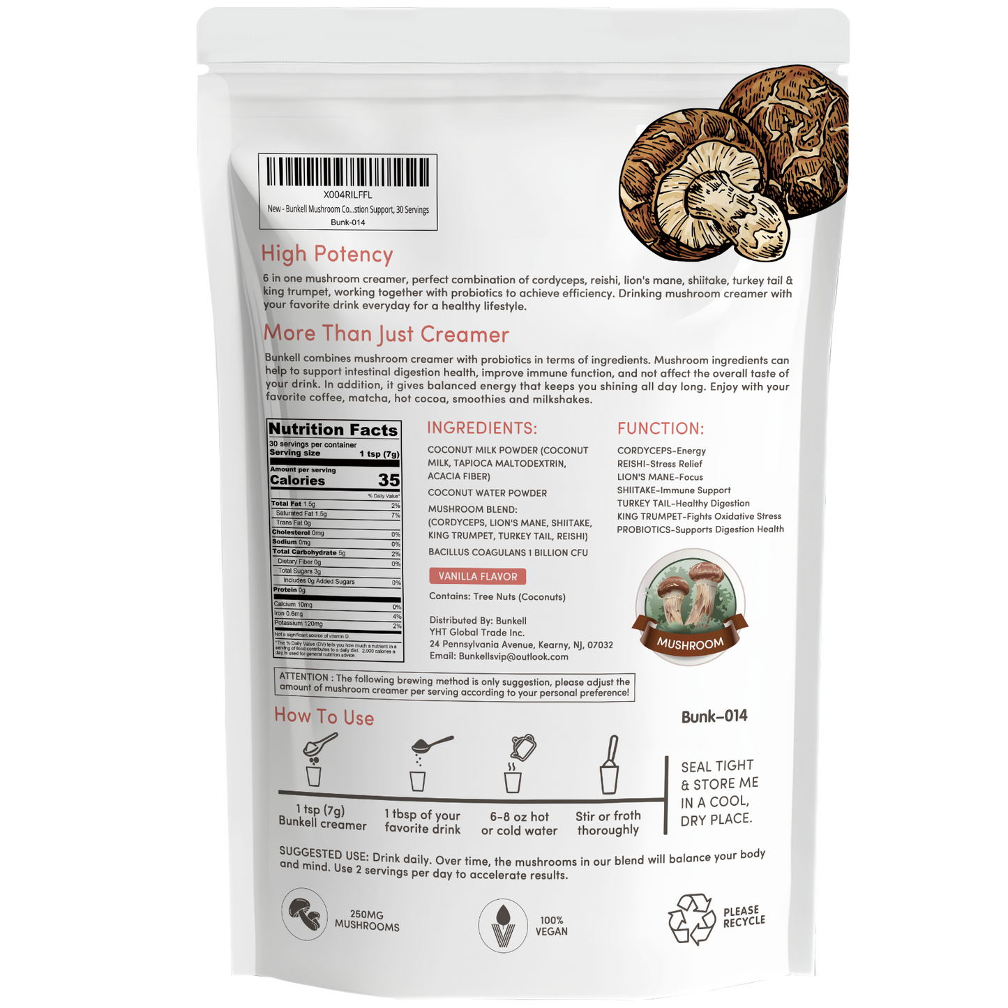 Bunkell Adaptogenic Coffee Creamer | 30 Servings