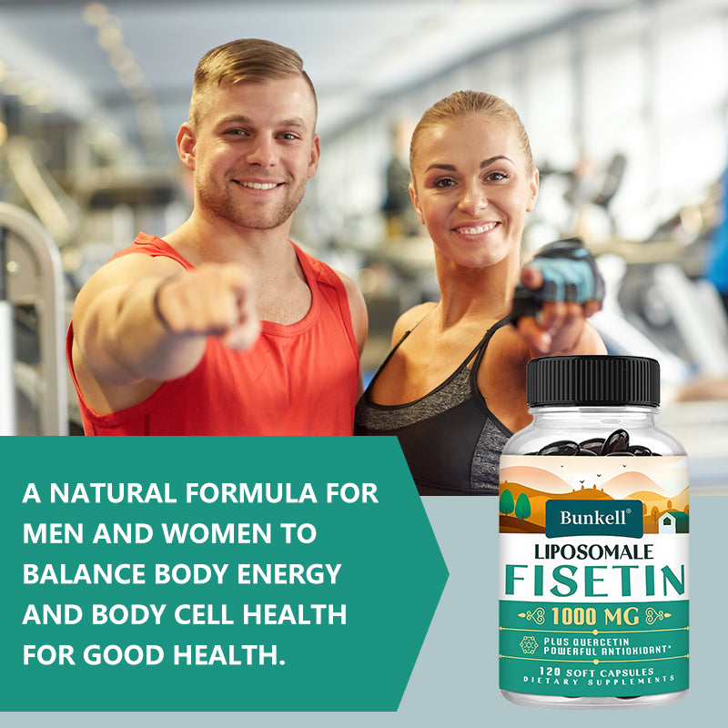 Bunkell® Liposomal Fisetin 1000mg – With Quercetin for Antioxidant & Cellular Health Support | 30 / 60 / 120 Soft Capsules