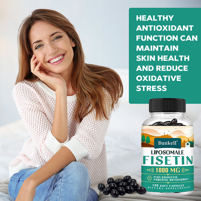 Bunkell® Liposomal Fisetin 1000mg – With Quercetin for Antioxidant & Cellular Health Support | 30 / 60 / 120 Soft Capsules