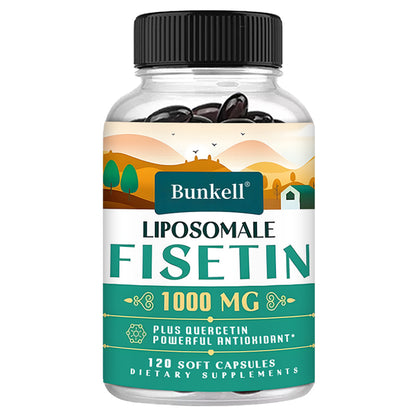 Bunkell® Liposomal Fisetin 1000mg – With Quercetin for Antioxidant & Cellular Health Support | 30 / 60 / 120 Soft Capsules