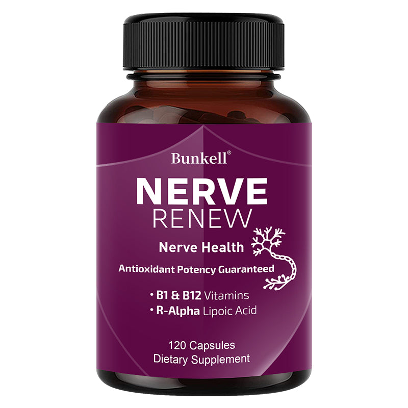 Bunkell® Nerve Renew – B1, B12 & R-Alpha Lipoic Acid for Nerve Health Support | 30 / 60 / 120 Capsules