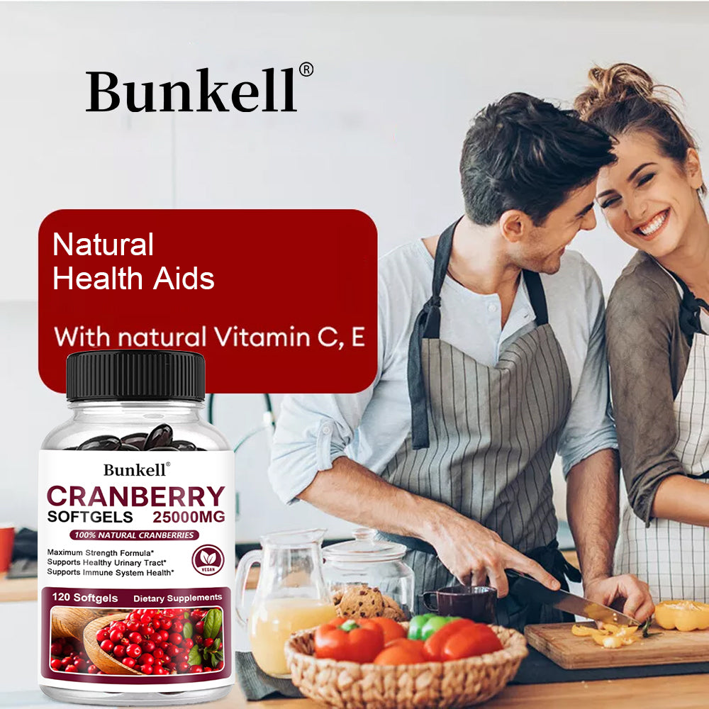 Bunkell® Cranberry Softgels 25,000mg – Maximum Strength Urinary Tract & Immune Support | 30 / 60 / 120 Softgels
