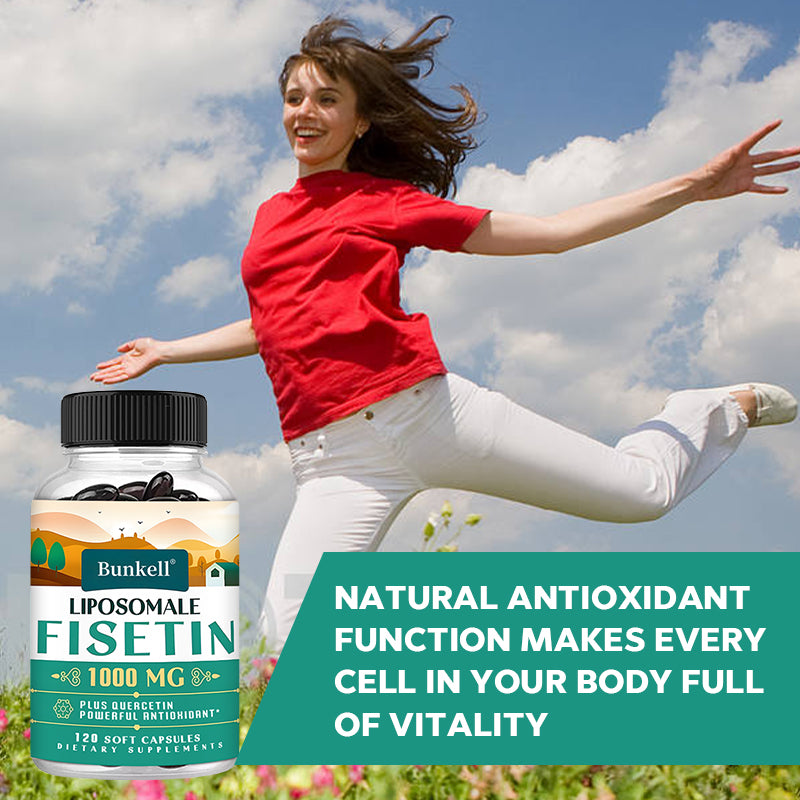 Bunkell® Liposomal Fisetin 1000mg – With Quercetin for Antioxidant & Cellular Health Support | 30 / 60 / 120 Soft Capsules