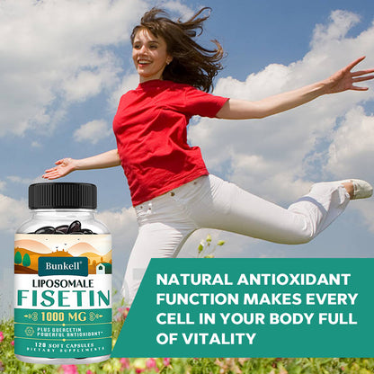 Bunkell® Liposomal Fisetin 1000mg – With Quercetin for Antioxidant & Cellular Health Support | 30 / 60 / 120 Soft Capsules