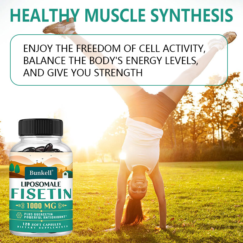 Bunkell® Liposomal Fisetin 1000mg – With Quercetin for Antioxidant & Cellular Health Support | 30 / 60 / 120 Soft Capsules
