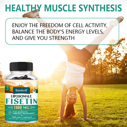 Bunkell® Liposomal Fisetin 1000mg – With Quercetin for Antioxidant & Cellular Health Support | 30 / 60 / 120 Soft Capsules