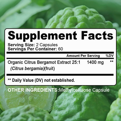 Bunkell® Premium Organic Citrus Bergamot Extract 1400 mg – Heart & Antioxidant Support | 30/60/120 Capsules
