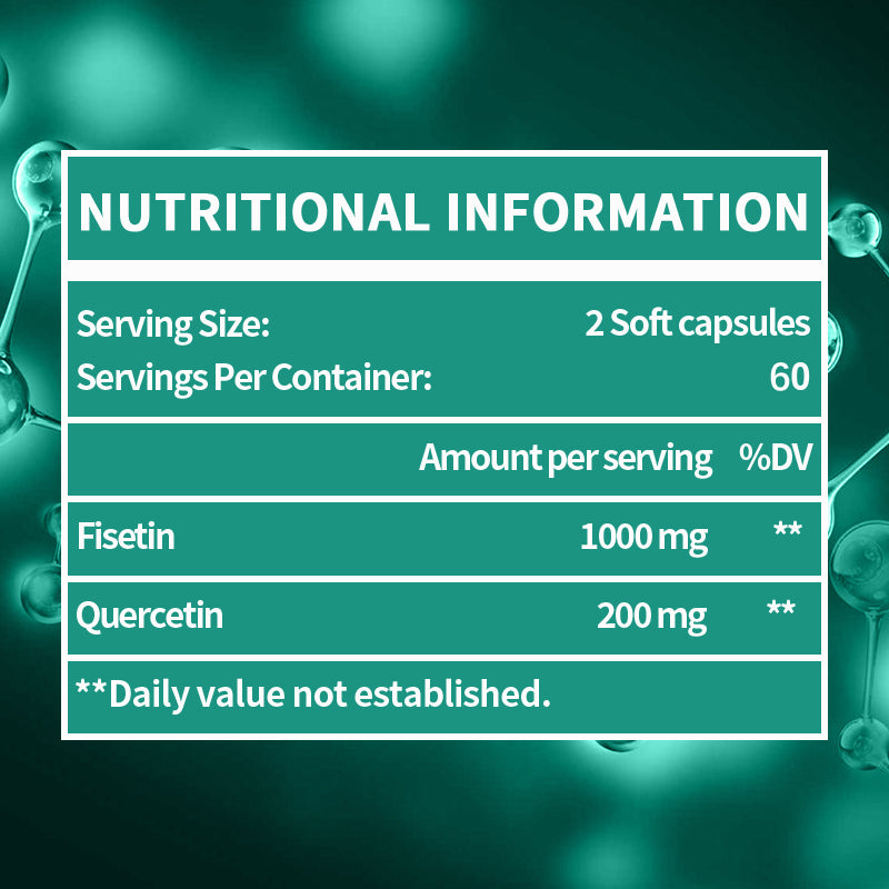 Bunkell® Liposomal Fisetin 1000mg – With Quercetin for Antioxidant & Cellular Health Support | 30 / 60 / 120 Soft Capsules