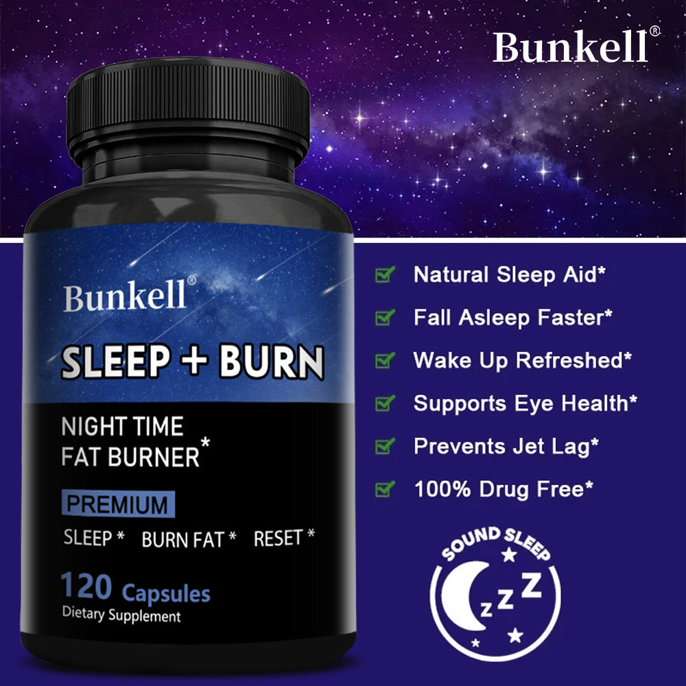 Bunkell® Sleep + Burn – Nighttime Fat Burner Dietary Supplement | 30/60/120 Capsules