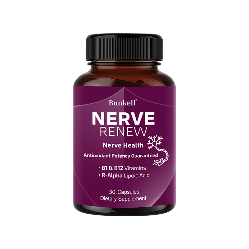 Bunkell® Nerve Renew – B1, B12 & R-Alpha Lipoic Acid for Nerve Health Support | 30 / 60 / 120 Capsules