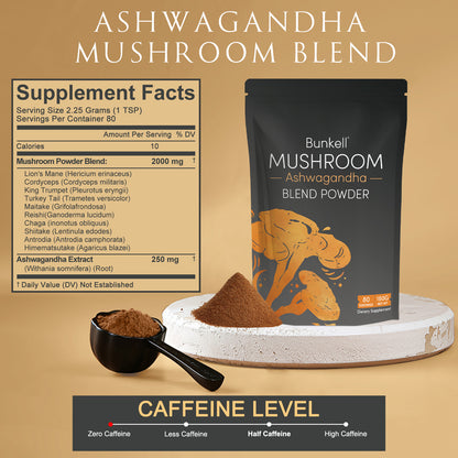 Bunkell Ashwagandha Mushroom Blend | 80 Servings