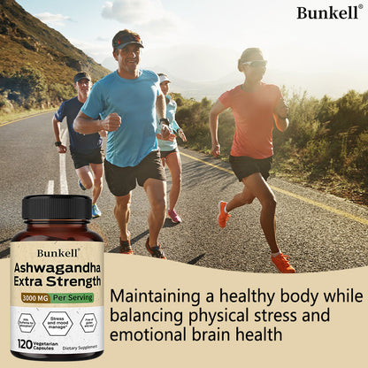 Bunkell® Ashwagandha Extra Strength 3000 mg – Stress & Mood Support | 30/60/120 Capsules