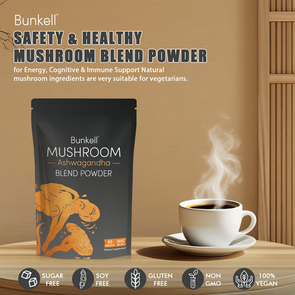 Bunkell Ashwagandha Mushroom Blend | 80 Servings