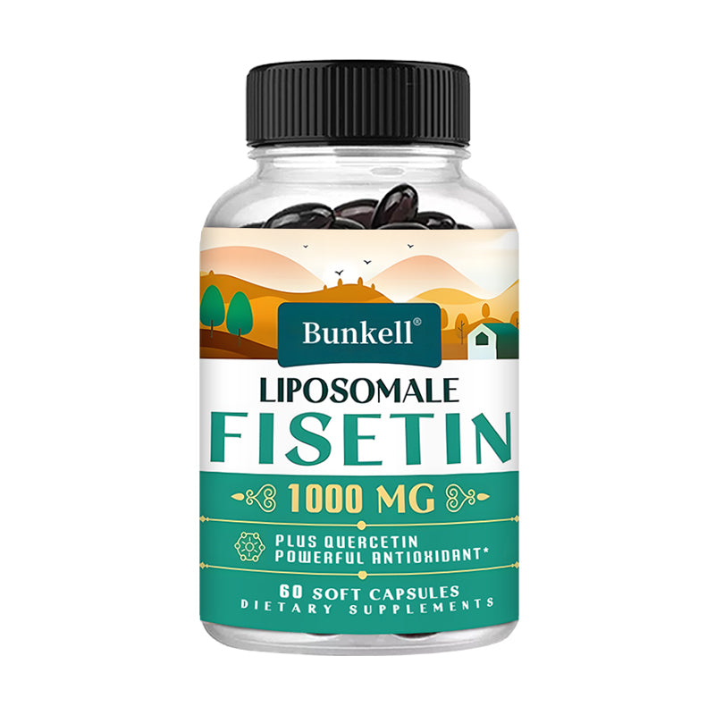 Bunkell® Liposomal Fisetin 1000mg – With Quercetin for Antioxidant & Cellular Health Support | 30 / 60 / 120 Soft Capsules