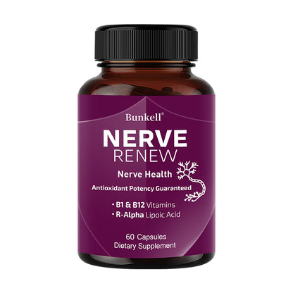 Bunkell® Nerve Renew – B1, B12 & R-Alpha Lipoic Acid for Nerve Health Support | 30 / 60 / 120 Capsules