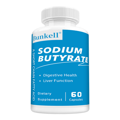 Bunkell® Sodium Butyrate – Short-Chain Fatty Acid for Digestive & Liver Health Support | 30 / 60 / 120 Capsules