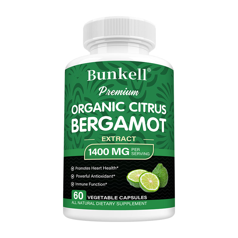 Bunkell® Premium Organic Citrus Bergamot Extract 1400 mg – Heart & Antioxidant Support | 30/60/120 Capsules