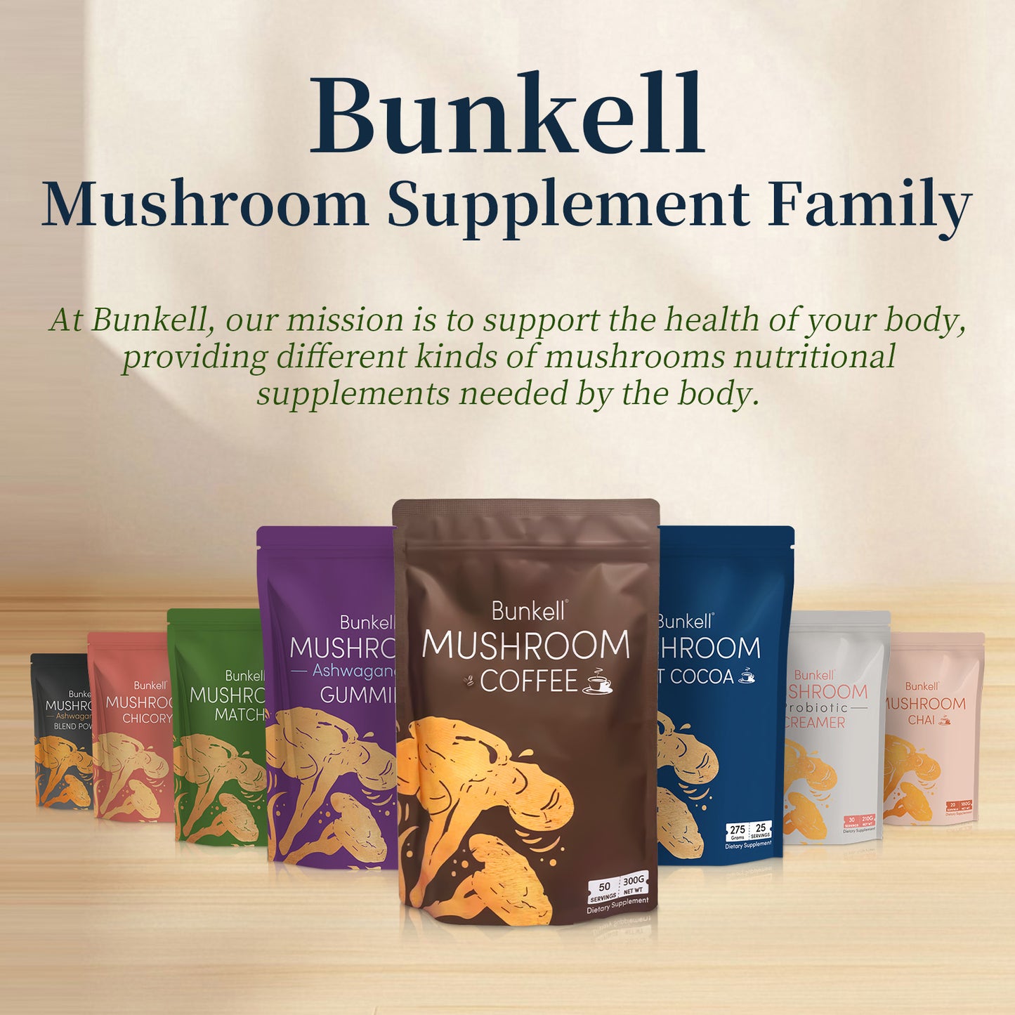 Bunkell Ashwagandha Mushroom Blend | 80 Servings