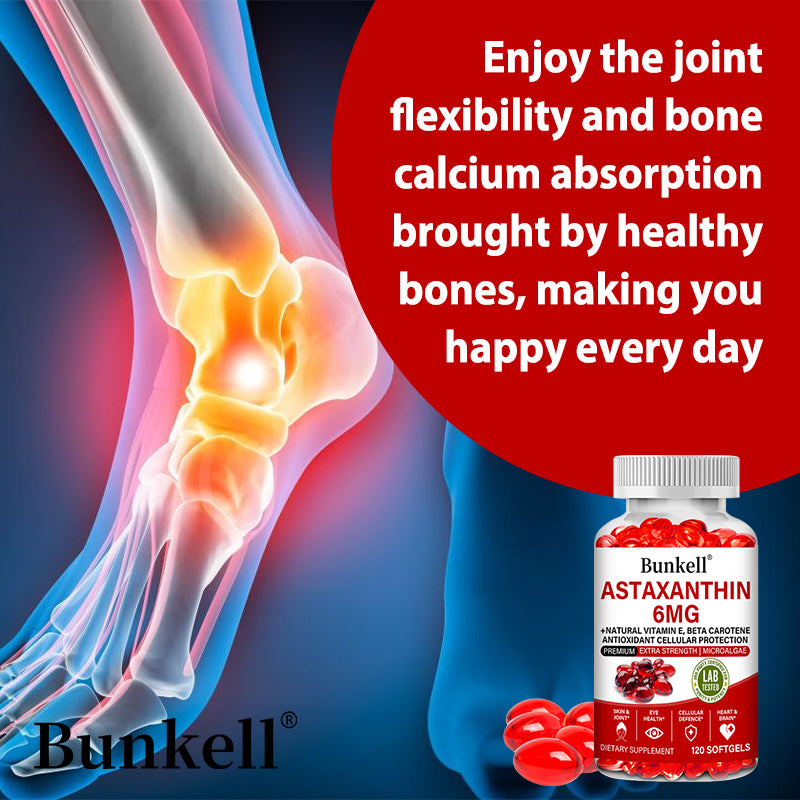 Bunkell® Astaxanthin 6mg – Natural Astaxanthin with Vitamin E & Beta Carotene for Antioxidant Support | 30 / 60 / 120 Softgels