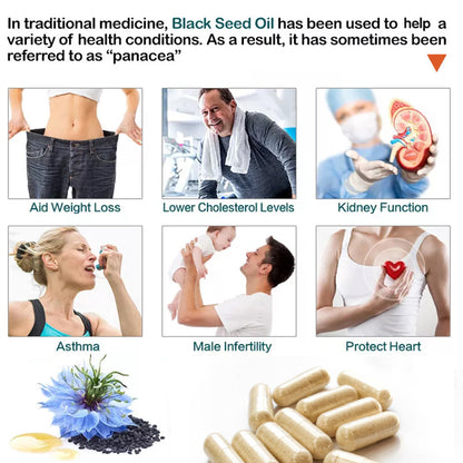 Bunkell® Black Seed Oil 1500mg – Cold-Pressed Black Seed Oil for Immune, Joint & Digestive Support | 30 / 60 / 120 Capsules
