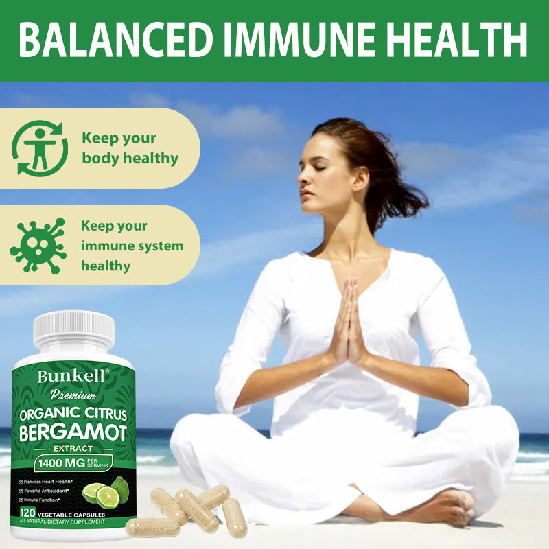 Bunkell® Premium Organic Citrus Bergamot Extract 1400 mg – Heart & Antioxidant Support | 30/60/120 Capsules