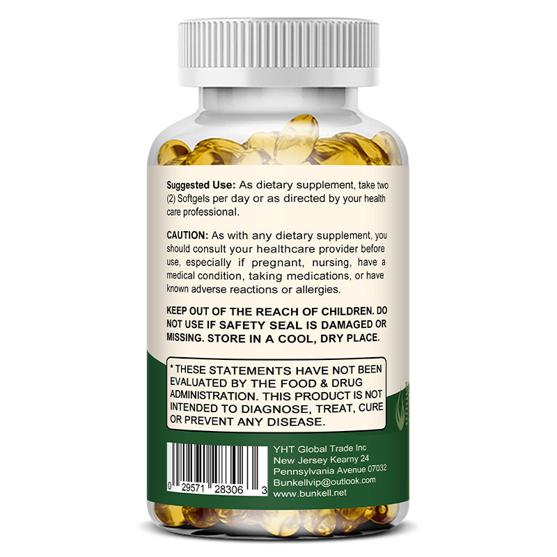 Bunkell Vegan Omega-3 Algae Oil | DHA + EPA Support for Brain, Heart & Eye Health