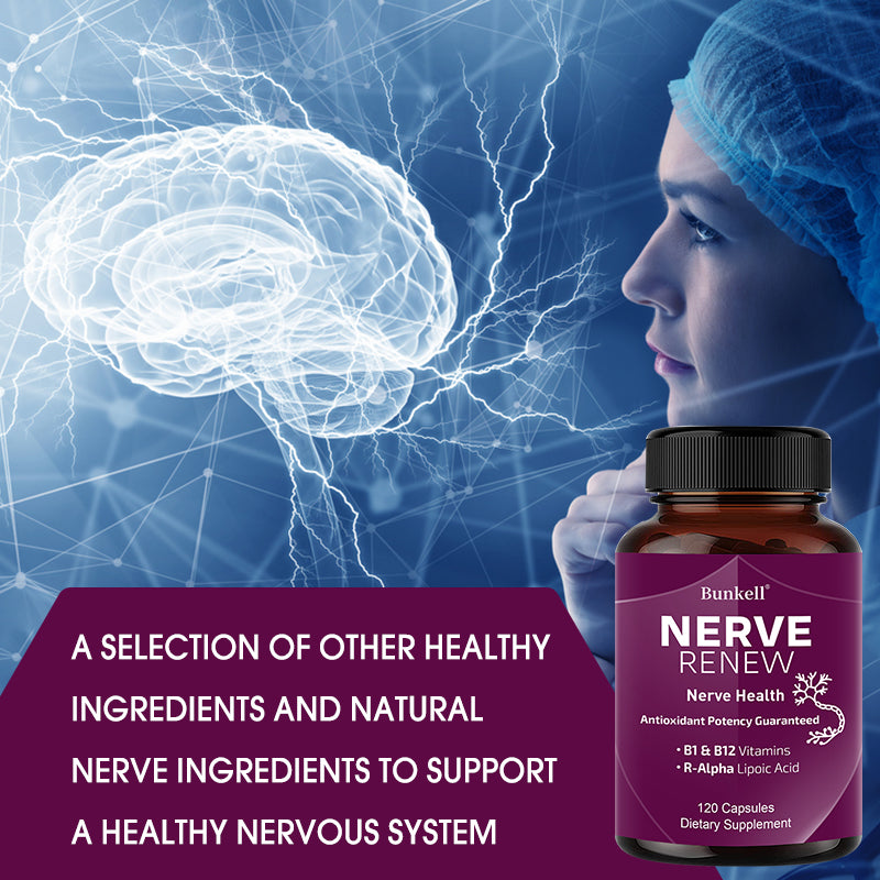 Bunkell® Nerve Renew – B1, B12 & R-Alpha Lipoic Acid for Nerve Health Support | 30 / 60 / 120 Capsules