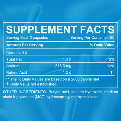 Bunkell® Sodium Butyrate – Short-Chain Fatty Acid for Digestive & Liver Health Support | 30 / 60 / 120 Capsules