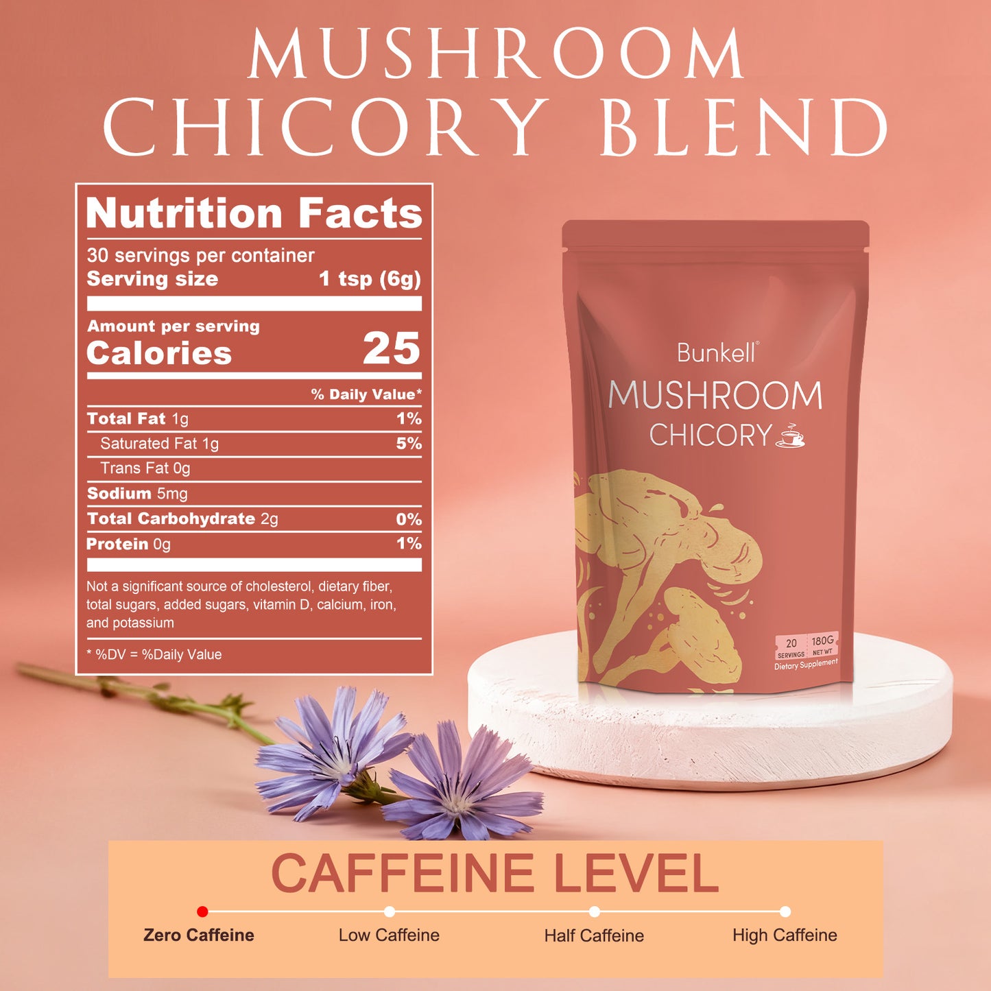 Bunkell Chicory Mushroom Blend | 30 Servings