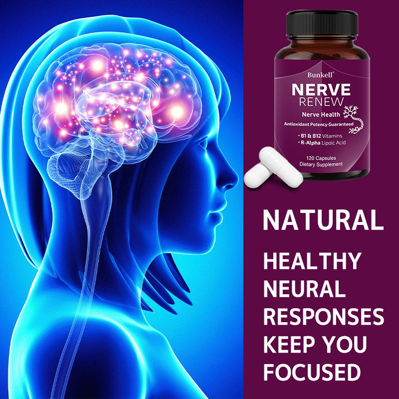 Bunkell® Nerve Renew – B1, B12 & R-Alpha Lipoic Acid for Nerve Health Support | 30 / 60 / 120 Capsules