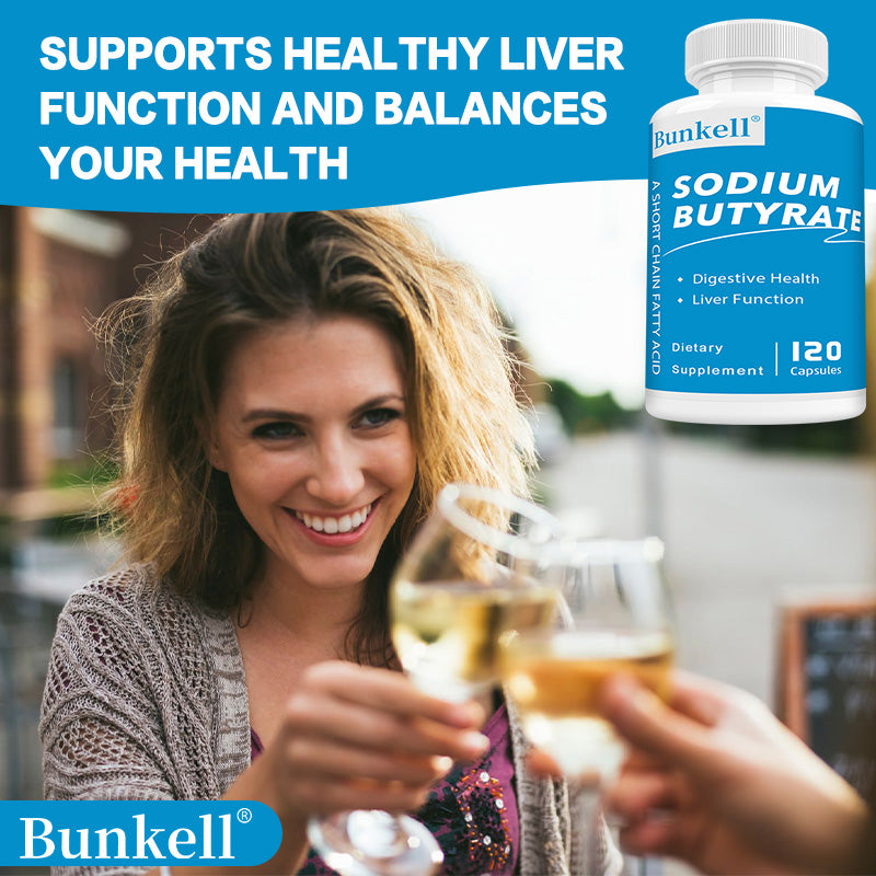 Bunkell® Sodium Butyrate – Short-Chain Fatty Acid for Digestive & Liver Health Support | 30 / 60 / 120 Capsules