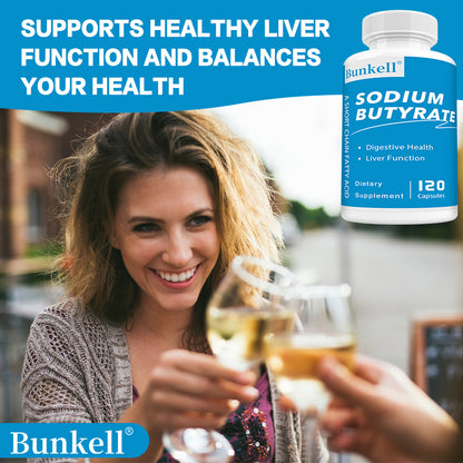 Bunkell® Sodium Butyrate – Short-Chain Fatty Acid for Digestive & Liver Health Support | 30 / 60 / 120 Capsules