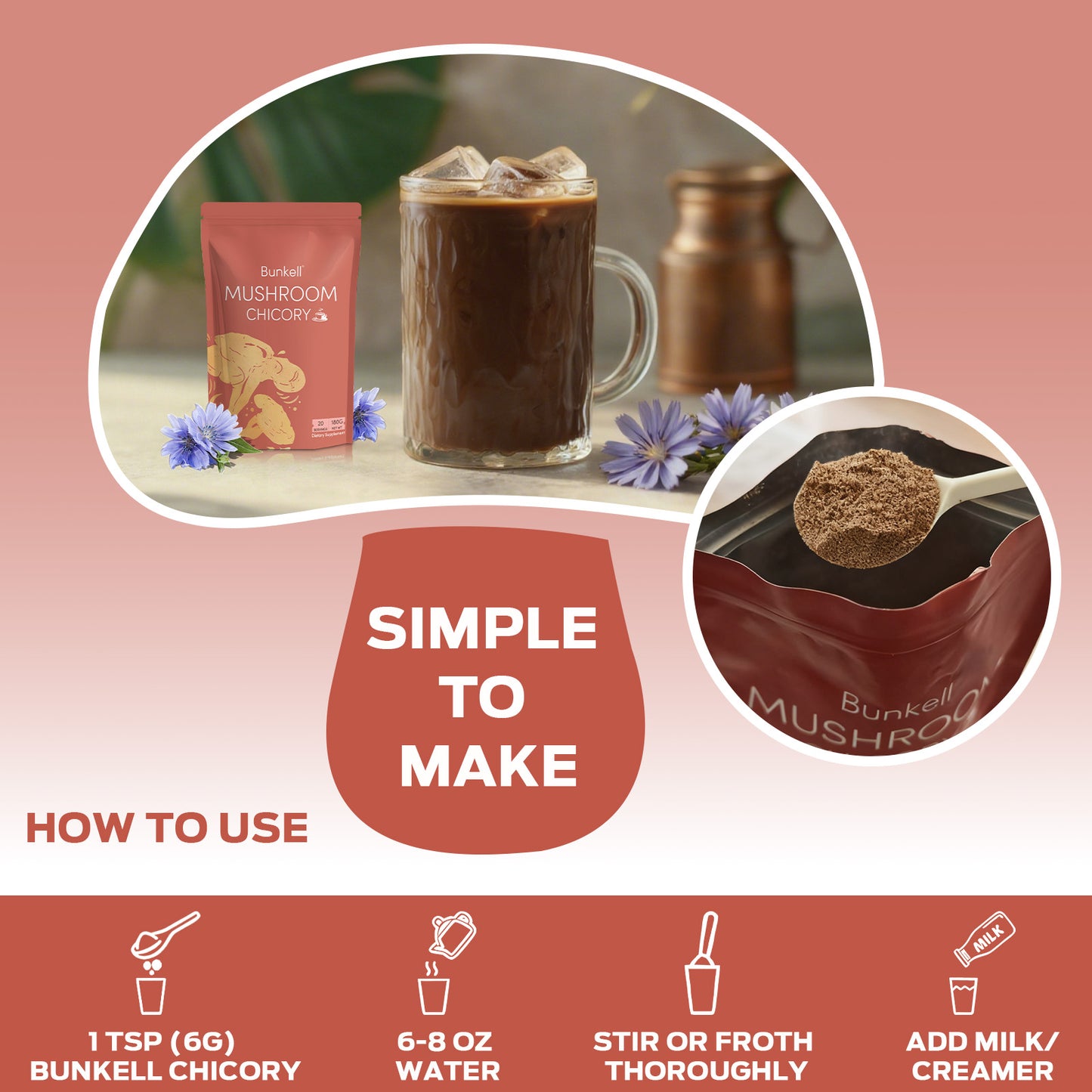 Bunkell Chicory Mushroom Blend | 30 Servings