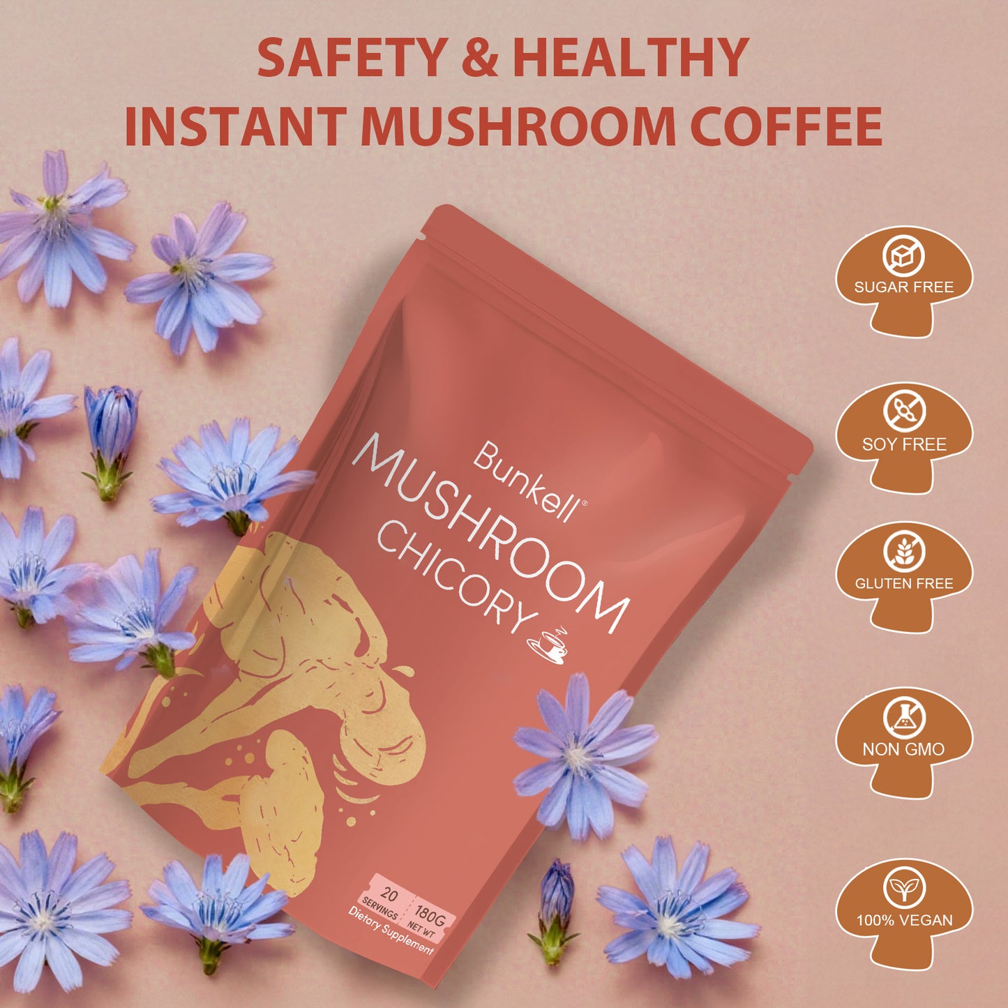Bunkell Chicory Mushroom Blend | 30 Servings