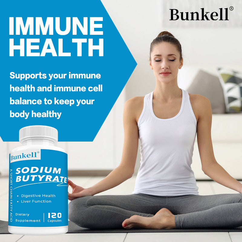 Bunkell® Sodium Butyrate – Short-Chain Fatty Acid for Digestive & Liver Health Support | 30 / 60 / 120 Capsules