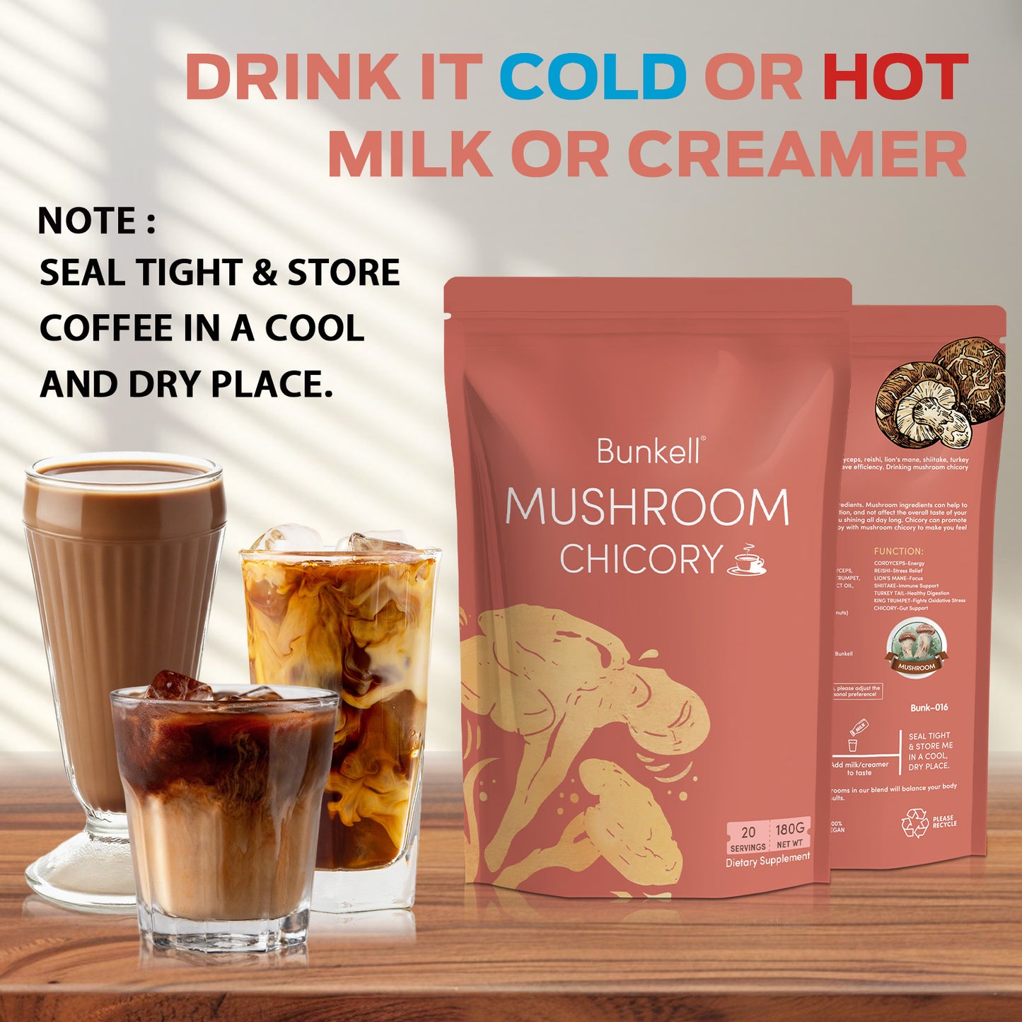 Bunkell Chicory Mushroom Blend | 30 Servings