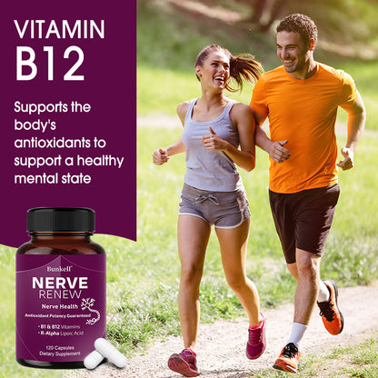 Bunkell® Nerve Renew – B1, B12 & R-Alpha Lipoic Acid for Nerve Health Support | 30 / 60 / 120 Capsules