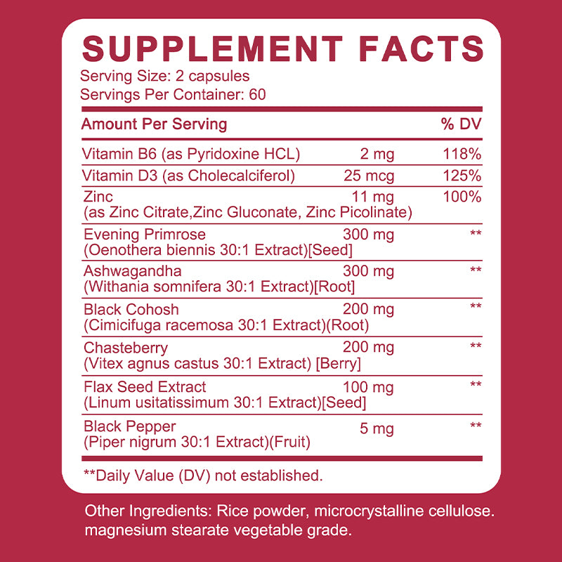 Bunkell® Menopause Total Relief – Black Cohosh & Chasteberry | 30/60/120 Capsules